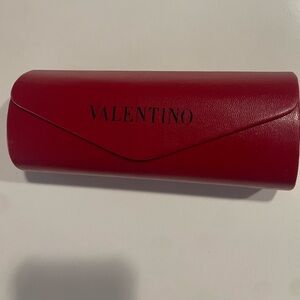 VALENTINO Sunglasses Eyeglasses HARD Case Red Clam Magnetic Closure Inside Flaw